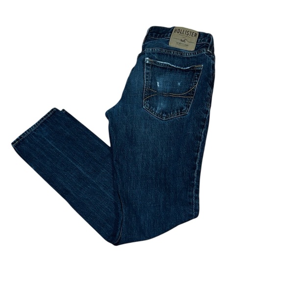 Men’s The Hollister Skinny slightly distressed Blue Jeans, button fly, 31 X 32 - Picture 1 of 7